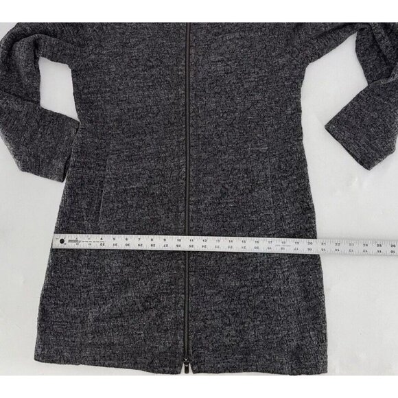 Eileen Fisher Stand Up Collar Jacket Gray Terrazzo Stretch Ripple Longline Sz Sm - Picture 13 of 13